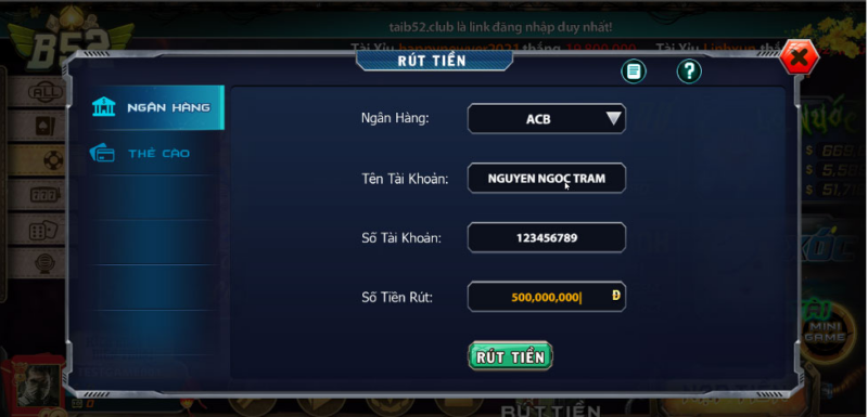 Rút tiền tại nhà cái dễ dàng