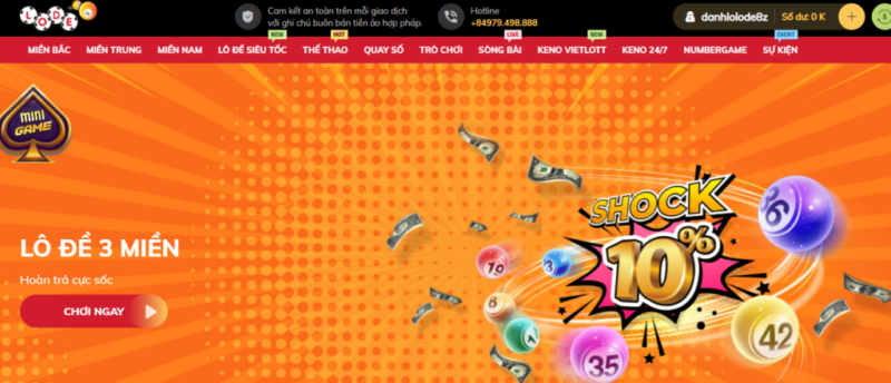 Giao diện nhà cái lô đề Lode88 đơn giản, thân thiện
