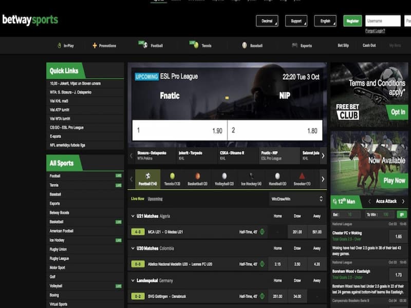 Ưu điểm được đánh giá cao của  nhà cái Betway