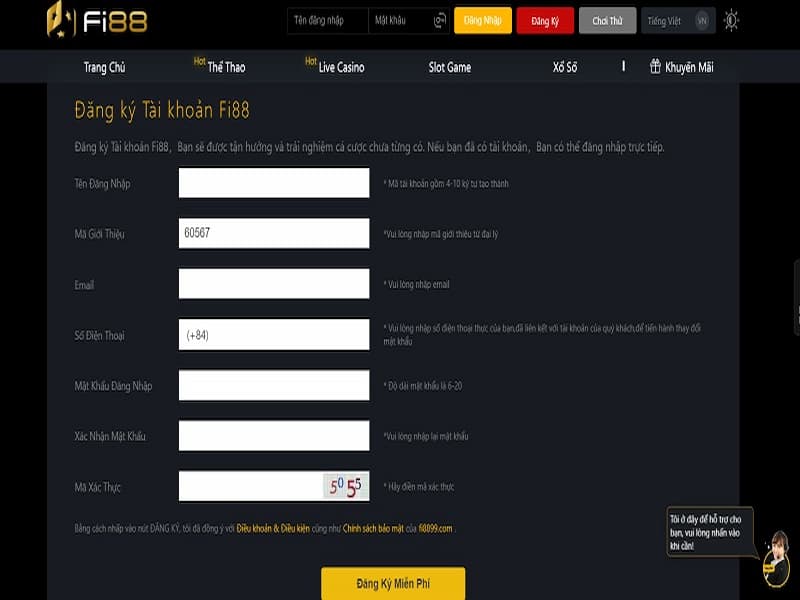 Đăng ký nhà cái fi88 không phức tạp như vẫn nghĩ